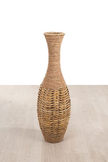 VASE DE SOL EN FIBRE NATURELLE 30X30X96CM HM821