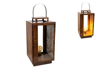 LAMPE / LANTERNE EN MÉTAL 23X23X46CM HM629 1