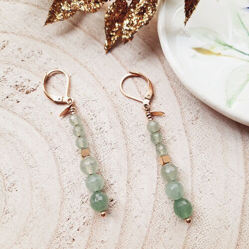 Boucles d'oreilles vertes GALAXIE Aventurine