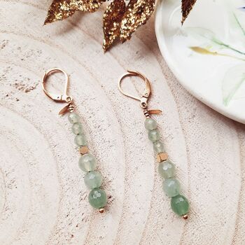 Boucles d'oreilles vertes GALAXIE Aventurine 1