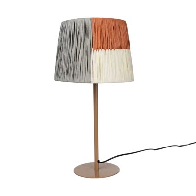 BEIGE METAL BASE LAMP WITH COLORFUL ROPE SCREEN 25X25X47CM HM1135