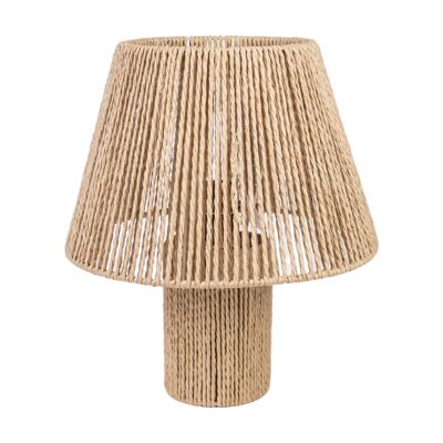 LAMPE AVEC ÉCRAN CORDE BEIGE 22X22X36CM HM843602