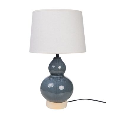 BLUE/BEIGE CERAMIC LAMP WITH SCREEN HM1124