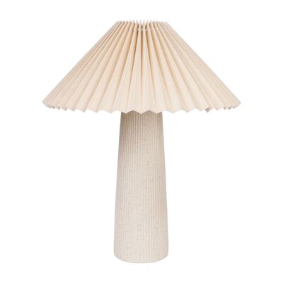 BEIGE CERAMIC LAMP WITH PLEATED SHADE HM1139