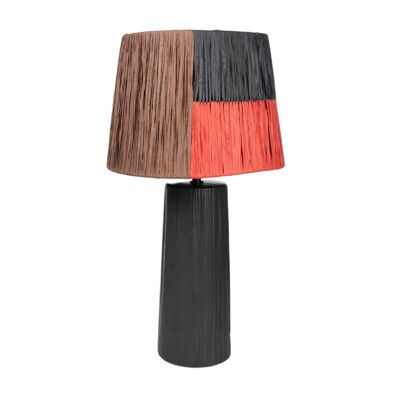 BLACK CERAMIC LAMP WITH COLORFUL SCREEN ROPE 25X25X46CM HM1130
