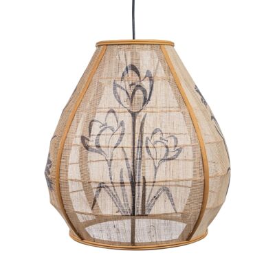 SUSPENSION BAMBOU/JUTE PEINT HM115