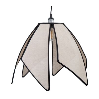 LAMPE FLEUR EN TISSU BORD NOIR E27/ 220-240V HM116