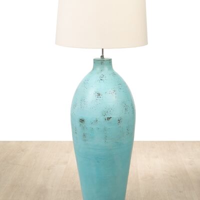 LAMPADAIRE CÉRAMIQUE TURQUOISE AVEC ÉCRAN 38X38X100CM HM47653