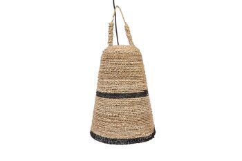 LAMPE FIBRE NATURELLE NATUREL/NOIR 30X30X42CM HM47548