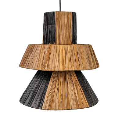 NATURAL/BLACK RAFFIA LAMP 41X41X50CM HM47292