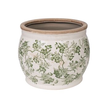 POT PORCELAINE BEIGE/VERT HM246