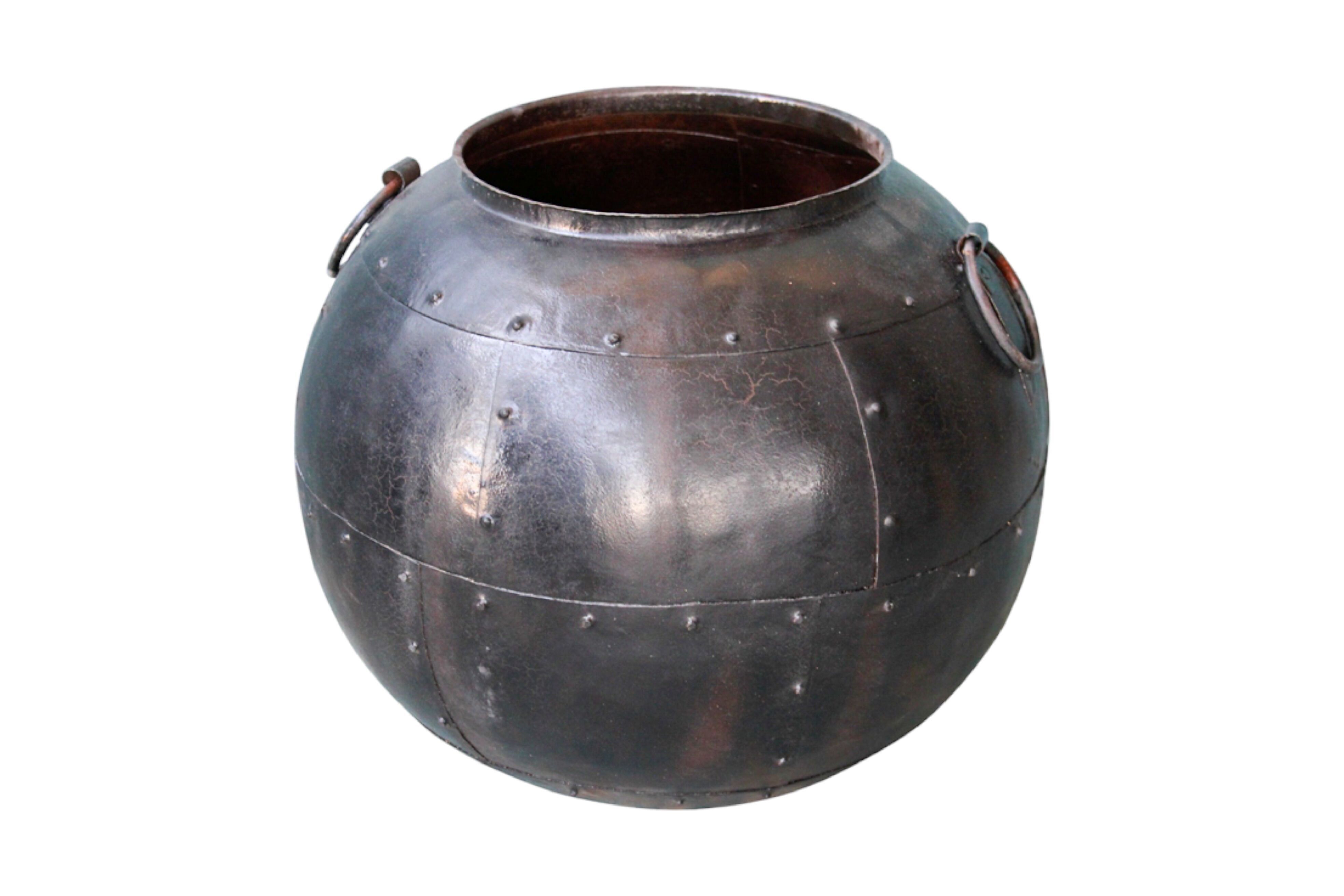 SCHWARZER METALL-BLUMENTOPF HM185