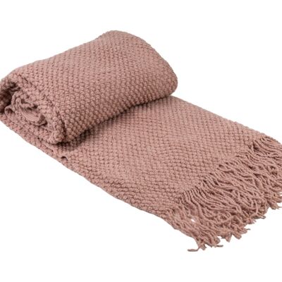 PINK BLANKET WITH FRINGES 130x200 cms 130X1X200CM HM843679
