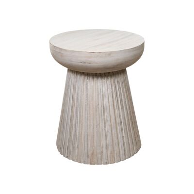 WOODEN TABLE NATURAL HANDLE CONE FOOT 46X46X56CM HM301