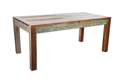 MESA COMEDOR MADERA RECICLADA RAYAS COLORES HM1823