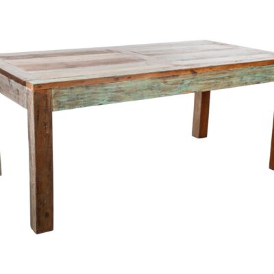 Esstisch aus recyceltem Holz, bunte Streifen, 180 x 90 x 76 cm, HM1823