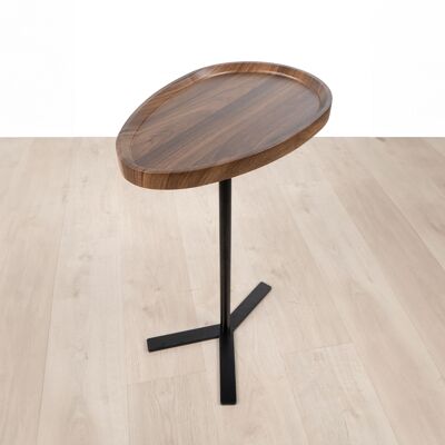 MESA MADERA PIE METAL NEGRO 45X30X63CM HM843725