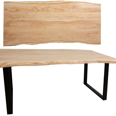 TABLE BOIS D'ACACIA PIEDS MÉTAL 200X90X77CM HM151014