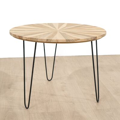 TAVOLO ROTONDO TEKA WOOD GAMBE IN METALLO 60X60X45CM HM47577