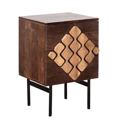 MESITA 3C. MADERA MANGO ROMBO DORADO HM1853