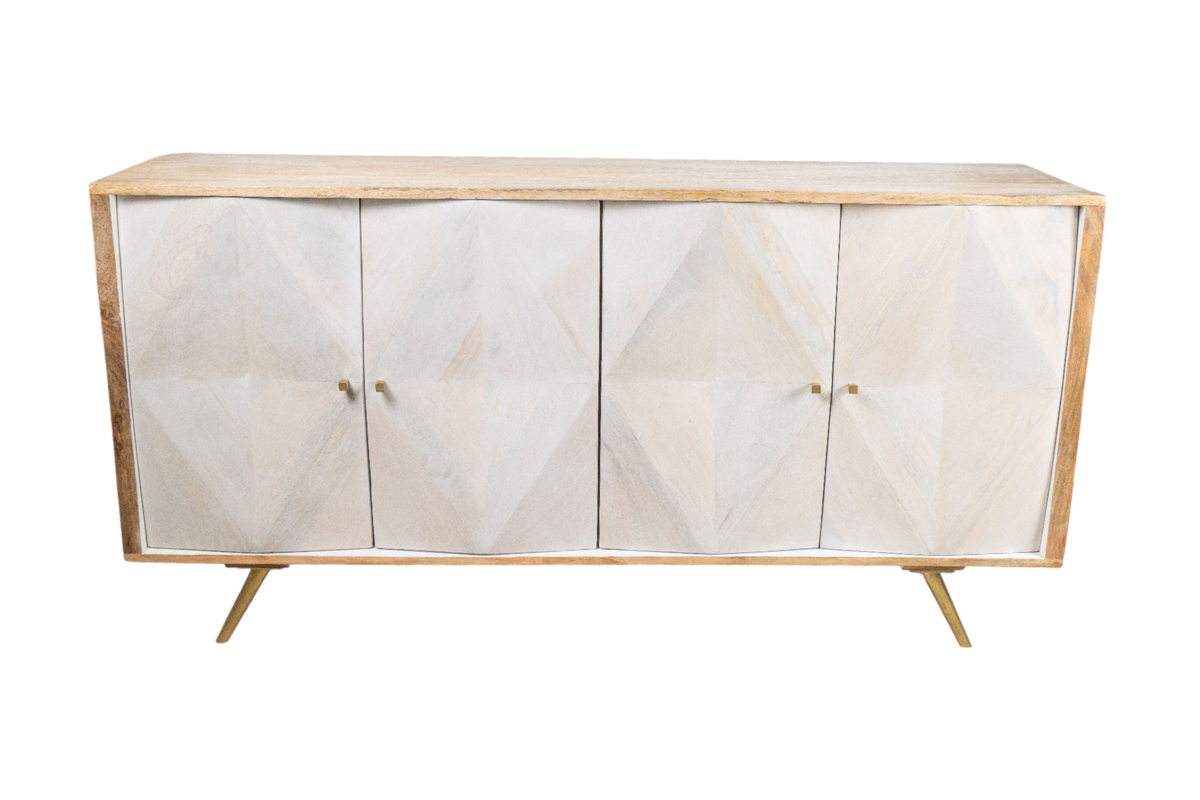 MÖBEL 4 TÜREN NATUR/WEIßES HOLZ MANGO HM121035