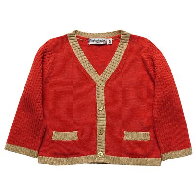 Cardigan Bébé Diabolo coloris Groseille