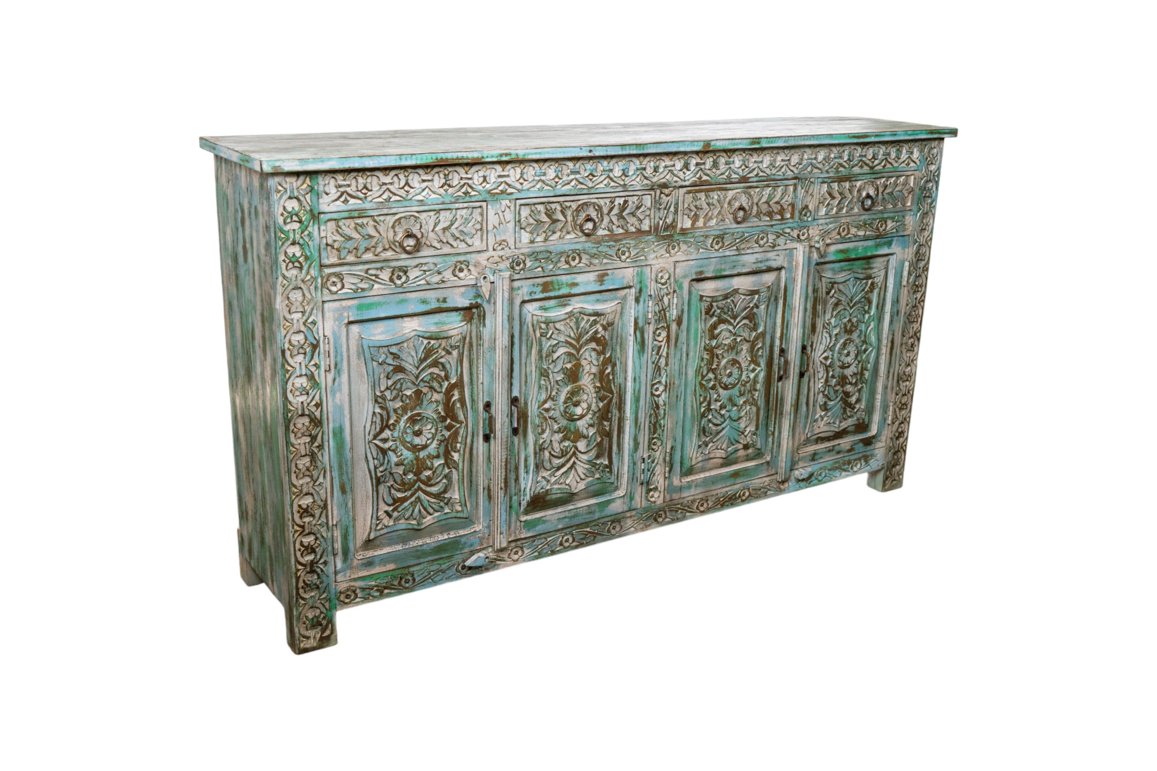 4P+4C MÖBEL AUS MANGOHOLZ, GESCHNITZT HM1825