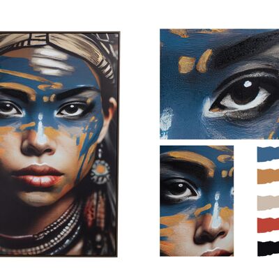 OLEO PINTADO INDIGENA C/MARCO 100X2X140CM HM4016