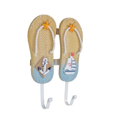 HOLZKLEIDERBÜGEL MIT 2 FLIP-FLOPS 18X2X24CM HM843537