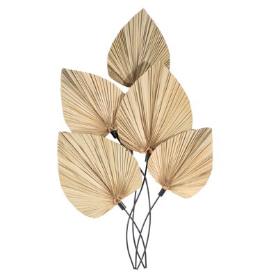 NATURAL/METAL LEAVES WALL PLATE 8X61X102CM HM825