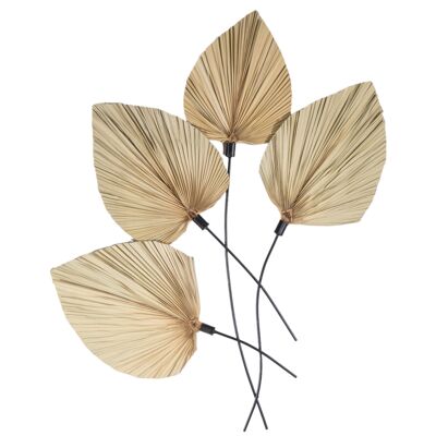 NATURAL/METAL LEAVES WALL PLATE 6X82X94CM HM826