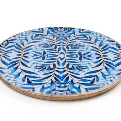 REDDO PLATE. BLUE LACQUERED WOOD HM243