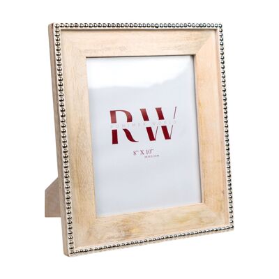 NATURAL WOOD/WHITE PHOTO FRAME 20X2X25CM HM30520