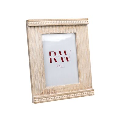 NATURAL WOOD/WHITE PHOTO FRAME 15X2X20CM HM30915