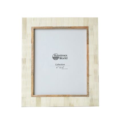 CARVED WOOD/BONE PHOTO FRAME HM31104820