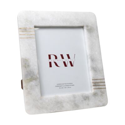 INCRUST MARBLE PHOTO FRAME. BRASS 20X25X5CM HM101620