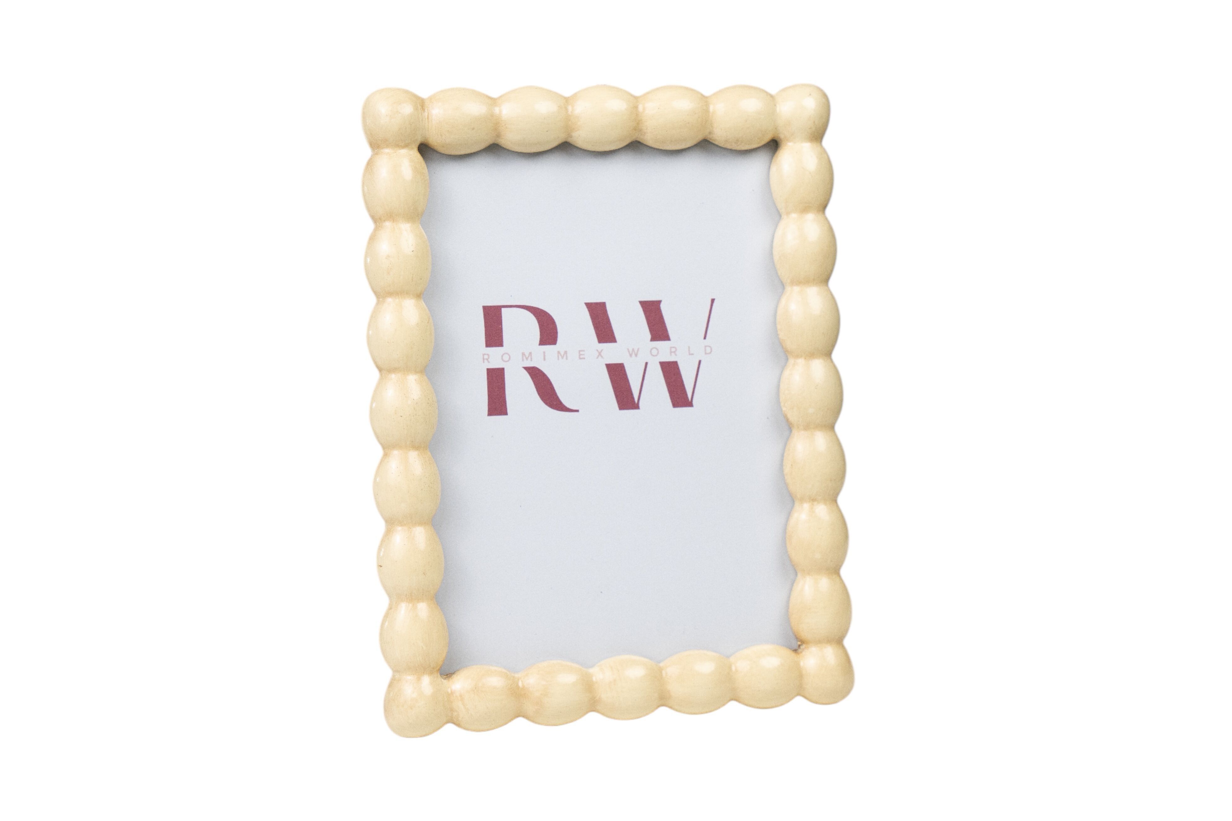 ELFENBEINFARBIGER BILDERRAHMEN AUS HARZ HM10213