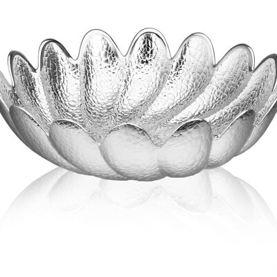 Silberne Glasschale Ø 15 cm, Linie „Torchon Silver“.