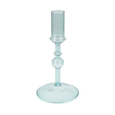 GLASS CANDLE HOLDER 3 BLUE BALL HM843840