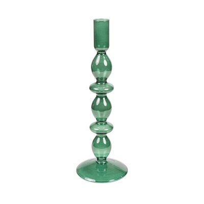 GLASS CANDLE HOLDER 3 GREEN BALLS 9X9X27CM HM843829