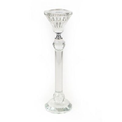 GLASS CANDLE HOLDER 7X7X23CM HM843623