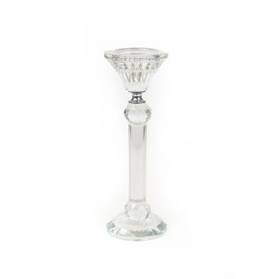 GLASS CANDLE HOLDER 7X7X21CM HM843624