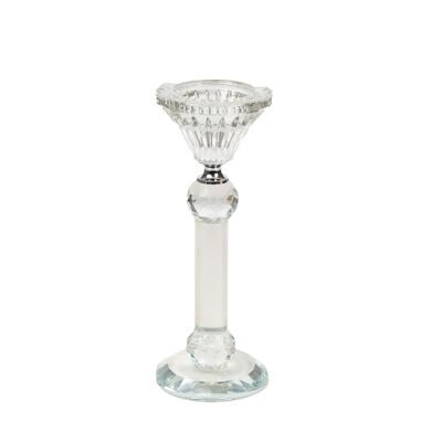 GLASS CANDLE HOLDER 7X7X19CM HM843625