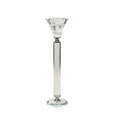 GLASS CANDLE HOLDER 6X6X23CM HM843627