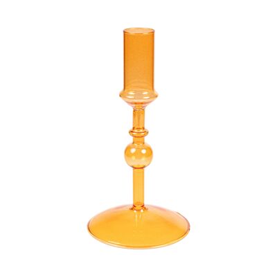 PORTACANDELE IN VETRO UNA SFERA ARANCIONE HM843838