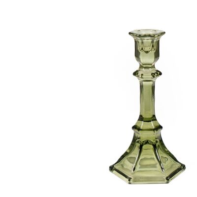 GREEN GLASS CANDLE HOLDER HM843849
