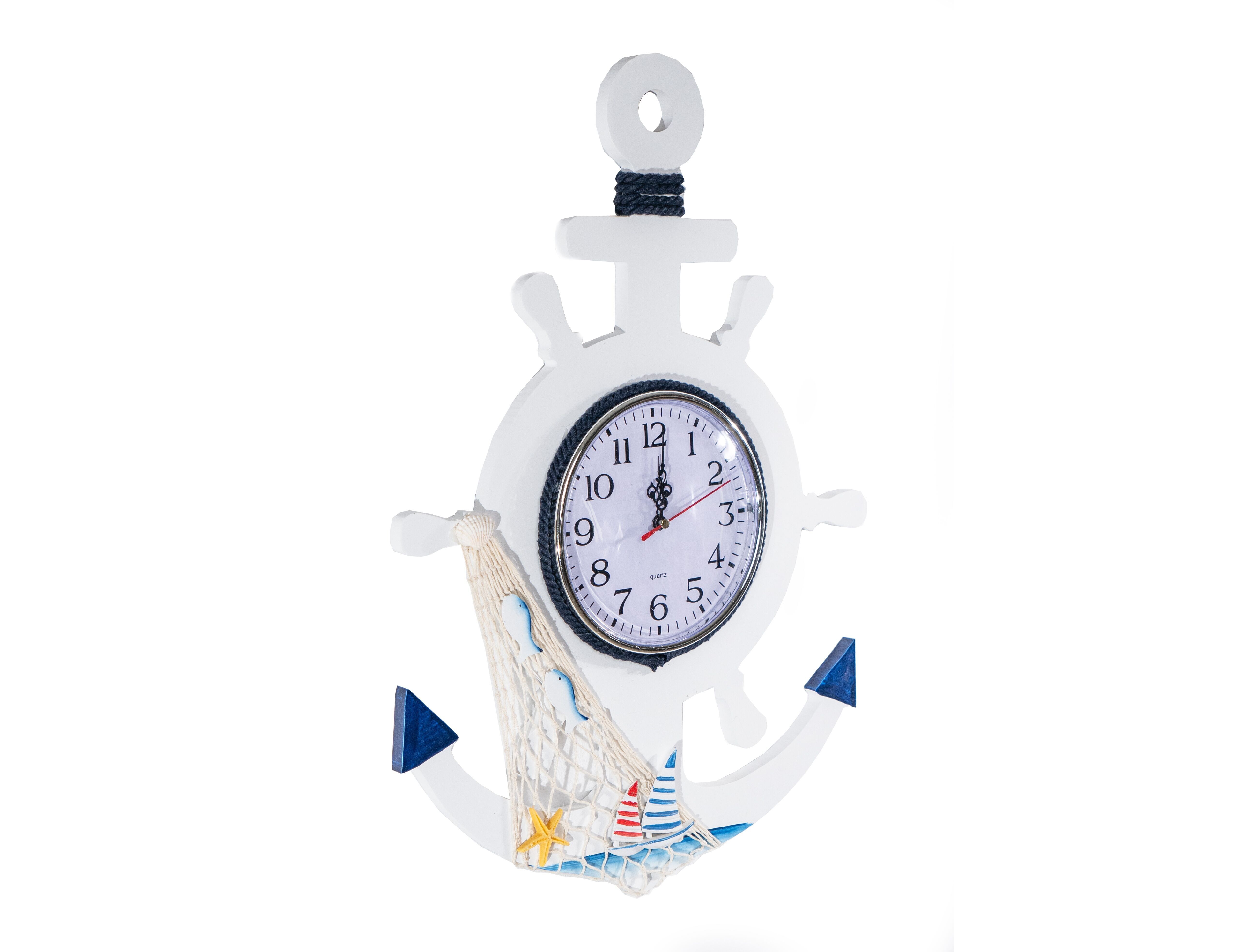 WOODEN ANCHOR WALL CLOCK HM843610