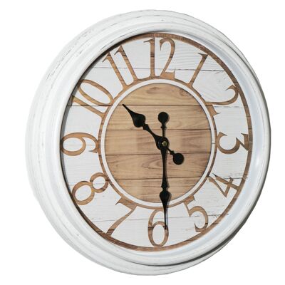 RELOJ PARED BLANCO/MARRON 40X3X40CM HM843818