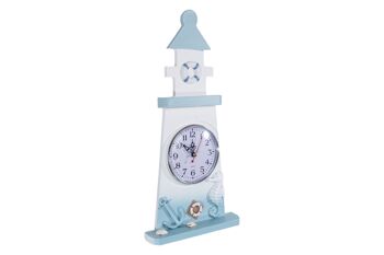 HORLOGE MURALE LANTERNE EN BOIS 19X2X40CM HM843547