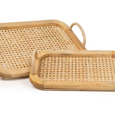 SET 2 WOOD/BAMBOO TRAYS HM843653000